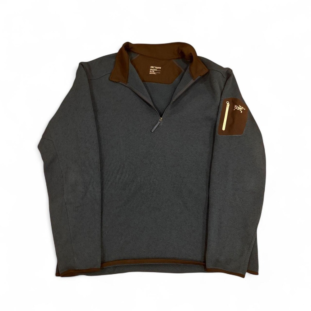 Arcteryx Mens Dark Teal Blue Black Quarter Zip Pullover Size XL